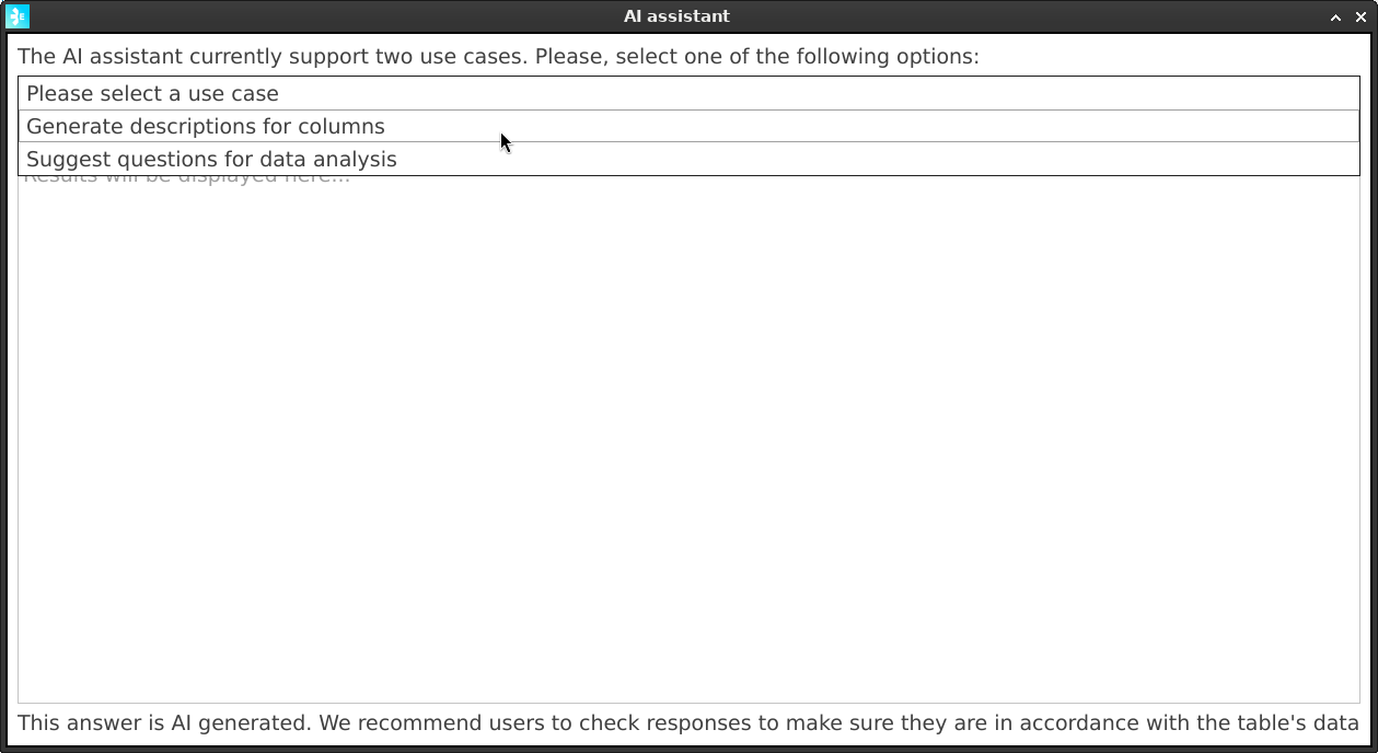 AI Use Cases dropdown menu